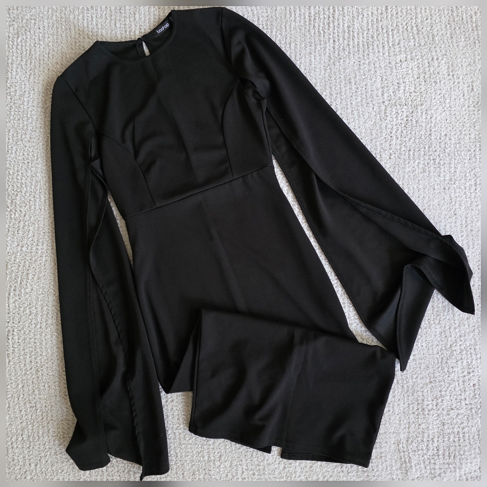 Black Cape Sleeve Dress